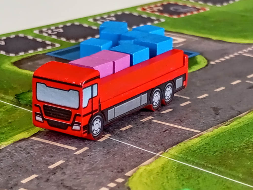 Road Master Bouvier international camion rouge bleu charge red truck loaded